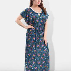 Be You Floral Printed Satin Kaftan Nightdress