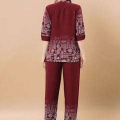 Be You Printed Mandarin Collar