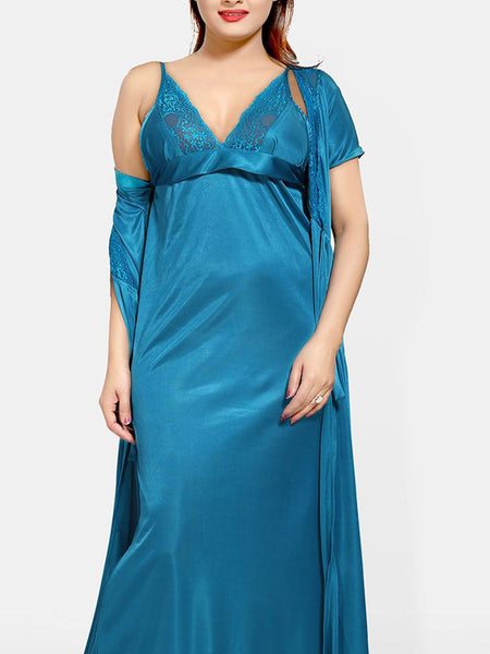 Be You Women Set of 4 Satin Wrap Nightdress