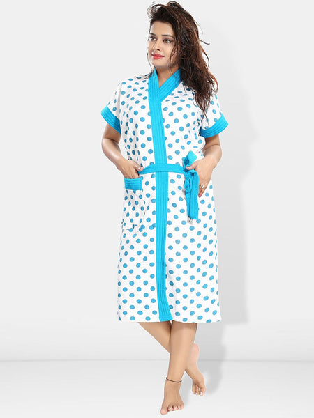Be You Women Printed Cotton Anti-bacterial Super Soft Bath Robe With Belt