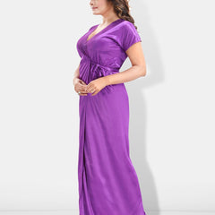 Be You 6 Pieces Satin Maxi Nightdress Set With Robe And Lingerie Set