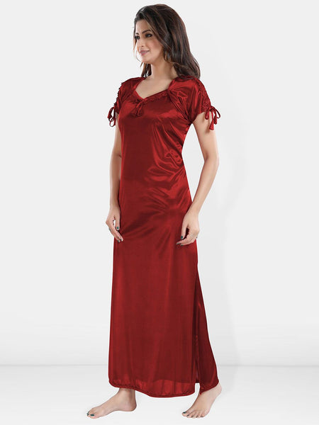 Be You V-Neck Satin Maxi Nightdress