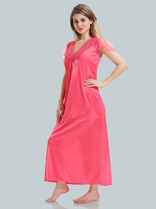 Be You V-Neck Satin Nightdress With Robe