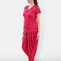 Be You V-Neck Satin Night Suit With Robe