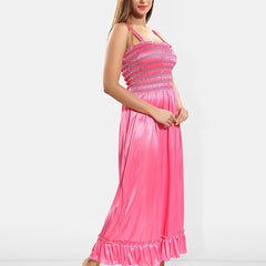 Be You Self Design Shoulder Strap Satin Nightdress