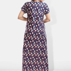 Be You Floral Printed Maxi Satin Maternity Nightdress