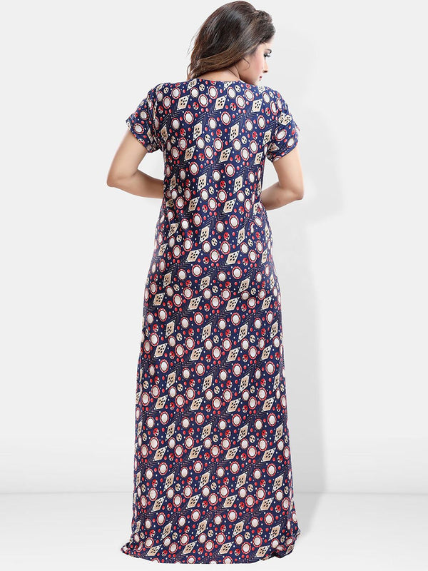 Be You Floral Printed Maxi Satin Maternity Nightdress