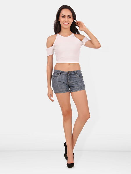 Be You Cold-Shoulder Cotton Crop Top