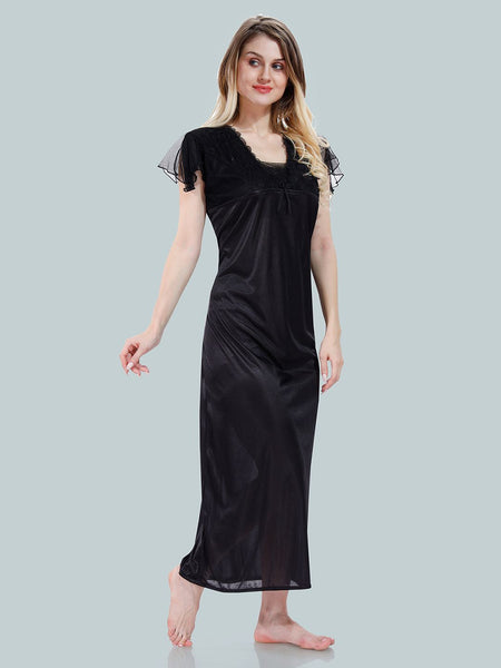 Be You V-Neck Satin Maxi Nightdress With Robe