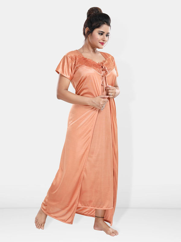 Be You Maxi Satin Wrap Nightdress With Robe