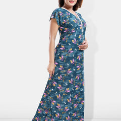 Be You Floral Printed Satin Maxi Nightdress