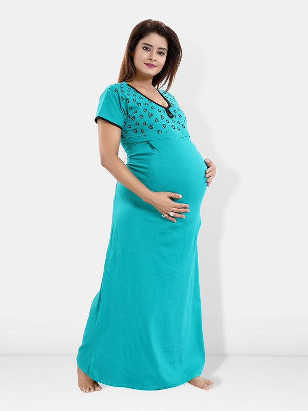 Be You Printed Maternity Maxi Nightdress
