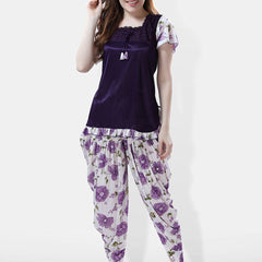 Be You Floral Printed Satin Night suit