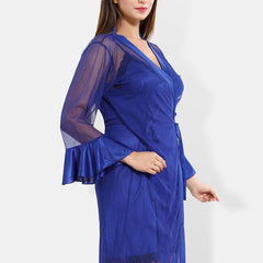 Be You V-Neck Satin Wrap Nightdress With Robe