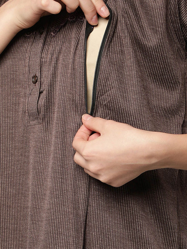 Be You Striped Maternity Maxi Nightdress