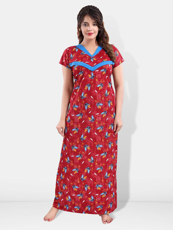 Be You Floral Printed Satin Feeding & Maternity Nightdress