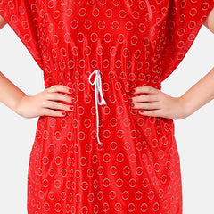 Be You Geometric Printed Satin Night Suit