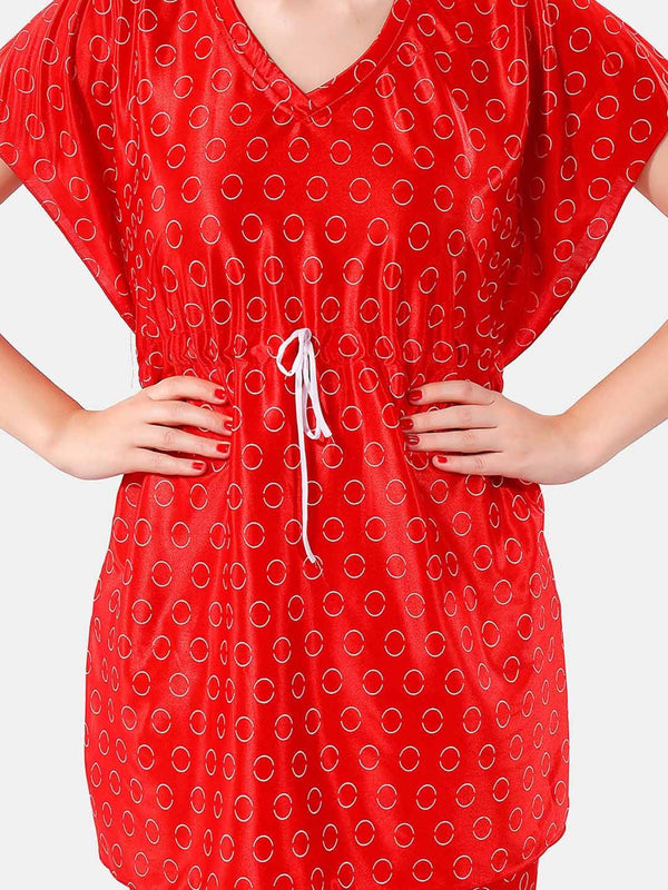 Be You Geometric Printed Satin Night Suit