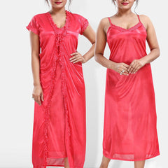 Be You Shoulder Straos Lace Detail Maxi Nightdress With Robe