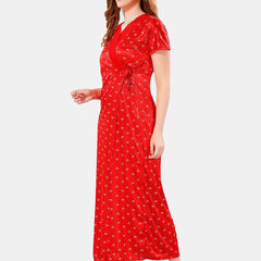 Be You V Neck Lace Satin Maxi Nightdress With Robe