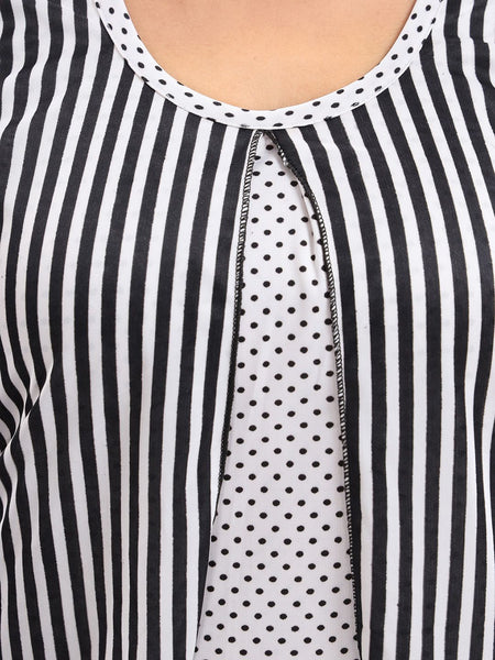 Be You Striped Satin Night Suit