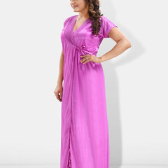 Be You 6 Pieces Satin Maxi Nightdress Set With Robe And Lingerie Set