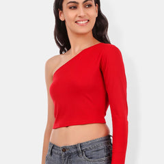 Be You One Shoulder Cotton Crop Top