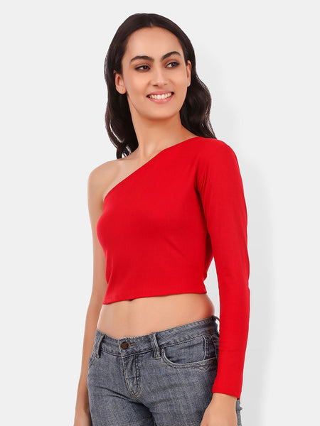 Be You One Shoulder Cotton Crop Top