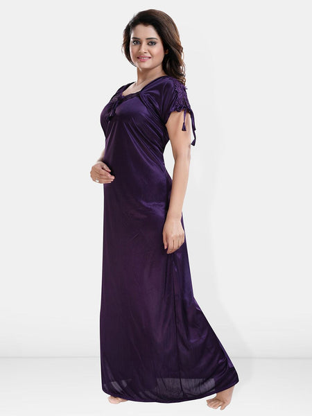 Be You V-Neck Satin Maxi Sweat Nightdress