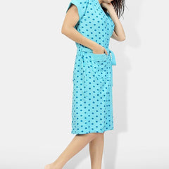 Be You Women Printed Cotton Anti-bacterial Super Soft Bath Robe With Belt