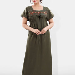 Be You Floral Embroidered Square Neck Maxi Sweat Nightdress