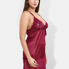 Be You Self Design Shoulder Straps Satin Baby Doll