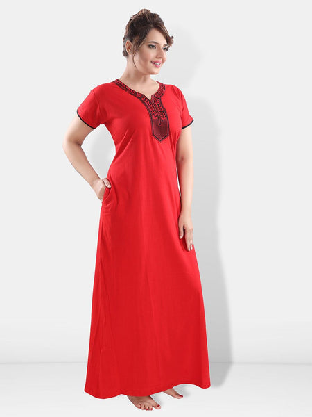 Be You Floral Embroidered Maxi Nightdress