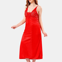 Be You V Neck Lace Satin Maxi Nightdress With Robe