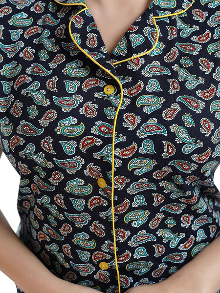 Be You Ethnic Motifs Printed Shirt With Pyjamas