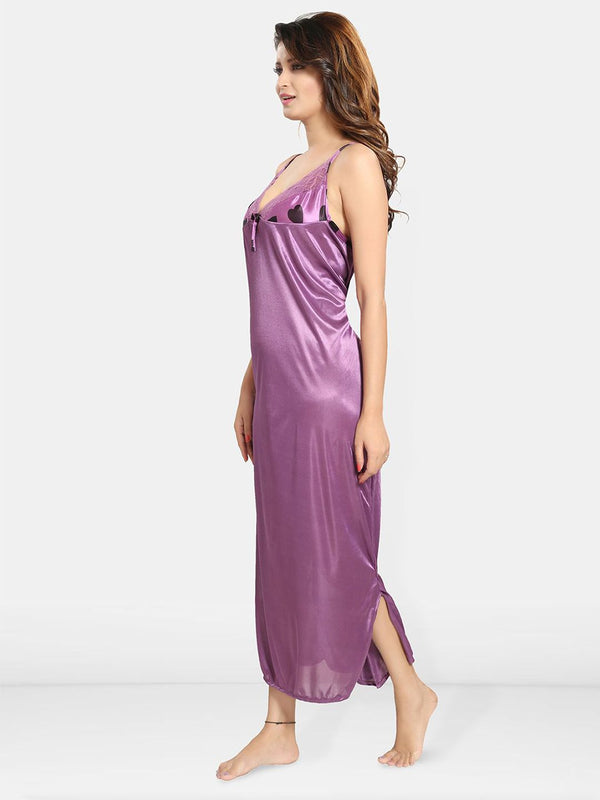 Be You Women Conversational Printed Maxi Nightdress With Robe