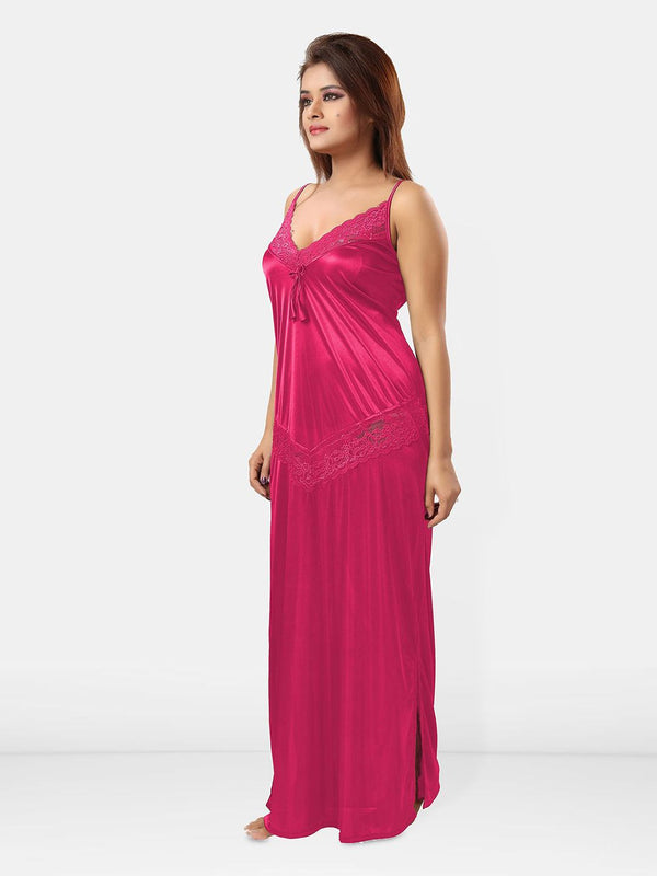 Be You Women Self Design Shoulder Strap Nightdress