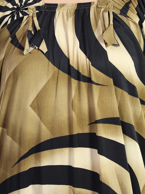 Be You Sarina Satin Spiral Printed Maxi Nightdress
