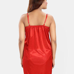 Be You Women Satin Nightwear Set-4 Pcs