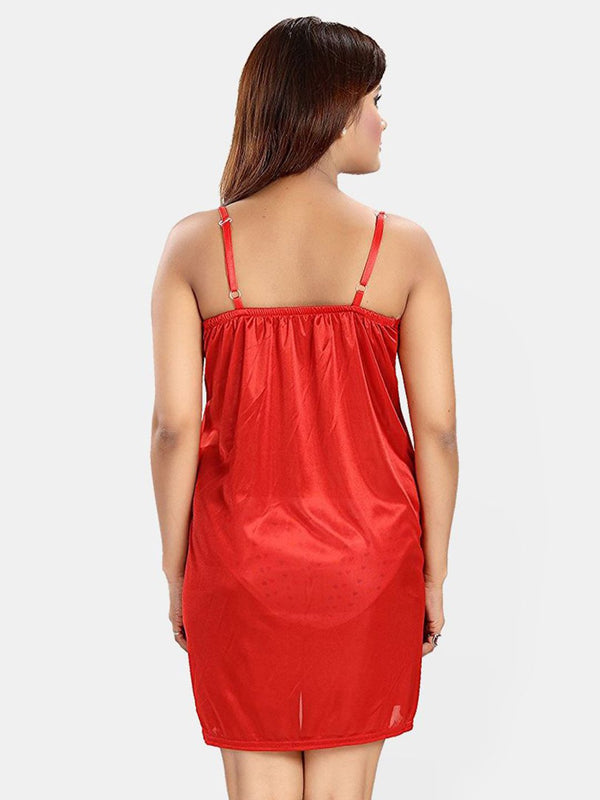 Be You Women Satin Nightwear Set-4 Pcs