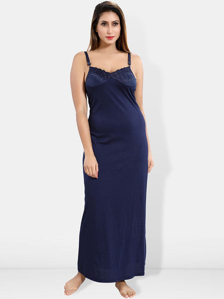Be You Shoulder Straps Cotton Lace Maxi Nightdress