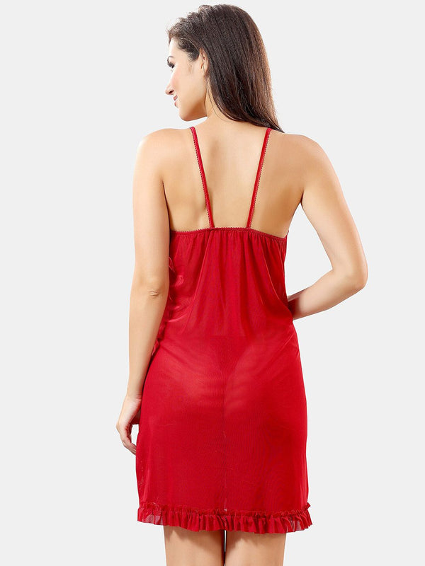 Be You Shoulder Straps Net Baby Doll With Brief