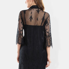 Be You Self Design Shoulder Straps Nightdress With Robe
