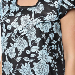 Be You Blue Printed Maxi Maternity Nightdress