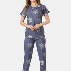 Be You Floral Printed Shirt And Pyjama Night Suit