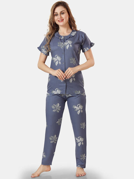 Be You Floral Printed Shirt And Pyjama Night Suit