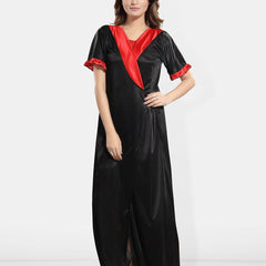 Be You Short Sleeves Satin Maxi Robe