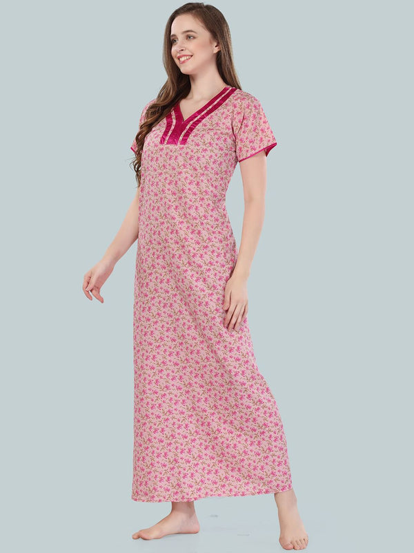Be You Pink Printed Maxi Nightdress