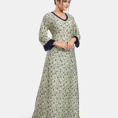 Be You Floral Printed V-Neck Satin Maxi Nightdress