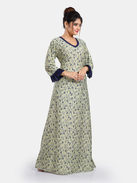 Be You Floral Printed V-Neck Satin Maxi Nightdress
